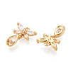 Brass Micro Pave Clear Cubic Zirconia Pendants KK-T078-05G-01-2