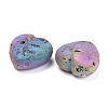 Electroplate Natural Druzy Agate Heart Love Stone G-H262-03-2