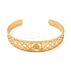 Viking Hollow Out Stainless Steel Valknut Open Cuff Bangles for Women BJEW-G708-02G-2