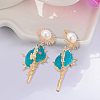 ANATTASOUL 3 Pairs 3 Colors Golden Alloy Sun with Shell Shape Dangle Stud Earrings EJEW-AN0004-40-4