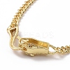 Cubic Zirconia Leopard Pendant Necklace with Brass Curb Chains for Women NJEW-G096-01G-03-3