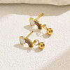Fashionable Classic Versatile Rainbow with Round 201 Stainless Steel Stud Earrings NE2607-5