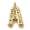 Brass Micro Pave Clear Cubic Zirconia Pendants KK-G521-01G-A-1