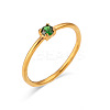Flat Round 304 Stainless Steel Micro Pave Cubic Zirconia Finger Rings FS-WG2DA17-25-1