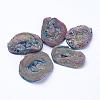 Electroplate Natural Druzy Agate Beads G-P252-01B-1
