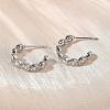 Brass Micro Pave Clear Cubic Zirconia Stud Earrings EJEW-G452-07P-2