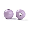 Painted Natural Wood Beads WOOD-A018-16mm-09-2