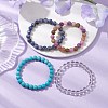 4Pcs Constellation 8mm Round Natural White Jade & Blue Spot Jasper BJEW-JB10631-2