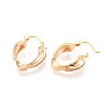 Brass Micro Pave Cubic Zirconia Heart Hoop Earrings EJEW-T048-36G-4