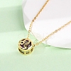 Brass Pave Cubic Zirconia Birth Stone Constellation Pendant Cable Chain Necklaces NJEW-D334-01G-09-3