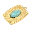 Bohemian Style 304 Stainless Steel with Synthetic Turquoise Big Pendants LS-STAS-G381-02G-07-2