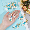 8Pcs 4 Styles Synthetic Turquoise Chip Bead and Shell Pendant Decorations HJEW-GO00212-3
