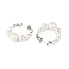 Shell Pearl Beaded Dangle Stud Earrings EJEW-JE06362-02-3