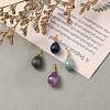 Wire Wrapped Faceted Natural Green Aventurine & Amethyst & Lapis Lazuli & Labradorite Pendants X-PALLOY-JF00542-4
