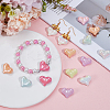 50Pcs UV Plating Opaque Acrylic Beads OACR-SP0001-90-4