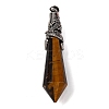Natural Tiger Eye Pointed Big Pendants G-Q184-02L-AS-1