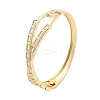 Rack Plating Brass Micro Pave Clear Cubic Zirconia Hinged Bangles for Women BJEW-G730-03G-1
