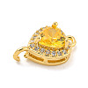 Brass Pave Cubic Zirconia Connector Charms KK-Z072-06G-05-2