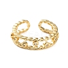 Rack Plating Brass Micro Pave Cubic Zirconia Open Cuff Rings for Women RJEW-U026-03G-03-2