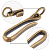 CRASPIRE 6Pcs 6 Styles Tibetan Style Alloy Hook Clasps FIND-CP0001-73-6