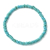 Synthetic Turquoise Flat Round Beaded Stretch Bracelets for Women BJEW-JB09717-07-1