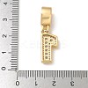 Brass Clear Cubic Zirconia European Dangle Charms LS-KK-R003-01G-01-4