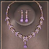Teardrop Alloy Rhinestone Pendant Necklaces & Stud Dangle Earrings Sets FS-WGE9DA1-06-1