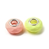 Spray Painted Faceted Resin European Beads RESI-C063-02G-2