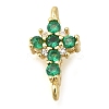 Brass Pave Cubic Zirconia Connector Charms KK-M101-03B-G01-1