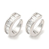 Brass Micro Pave Clear Cubic Zirconia Cuff Earrings for Women EJEW-C104-126P-1