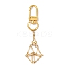 Brass Macrame Chain Pouch Round Shell Pearl Holder Pendant Decorations HJEW-JM02048-01-5