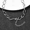 304 Stainless Steel Teardrop Link Chain Necklaces for Women Men NJEW-A058-02P-2
