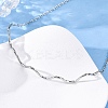 304 Stainless Steel Wave Shape Link Chain Necklaces for Women NJEW-S439-08P-3