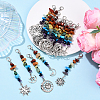 20Pcs 5 Style Natural & Synthetic Gemstone and Alloy Pendant Decorations HJEW-YW00155-5