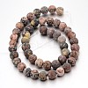 Frosted Round Natural Leopard Skin Jasper Bead Strands G-J338-07-6mm-2
