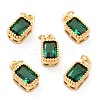 Real 18K Gold Plated Brass Inlaid Cubic Zirconia Charms ZIRC-L100-075G-02-1