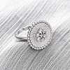 Brass Micro Pave Cubic Zirconia Cuff Rings RJEW-D323-05P-3