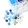 DIY Evil Eye Lampwork & Glass Beads Bracelets Jewelry Making Kits DIY-FS0007-43-3