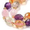Natural Amethyst & Rose Quartz & Prehnite & Citrine Beads Strands G-N342-53-4