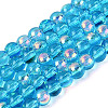 Electroplate Transparent Glass Beads Strands EGLA-Q132-4MM-A04-1
