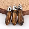 Bullet Natural Tiger Eye Pointed Pendants X-G-E332-C11-1