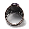 Natural Amethyst Oval Adjustable Rings RJEW-K271-06R-20-4
