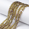 Electroplate Transparent Glass Beads Strands EGLA-A034-T6mm-F13-1
