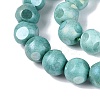Ombre Effect Dyed Electroplate Opaque Glass Beads Strands EGLA-Q130-01A-08-4