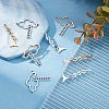 8Pcs 4 Styles 201 Stainless Steel Connector Charms STAS-UN0039-24-2
