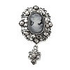 Retro Alloy Rhinestone Oval Brooch JEWB-B022-01AS-01-1