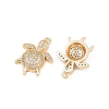 Brass Micro Pave Clear Cubic Zirconia Pendants KK-G535-02C-G-2