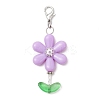 Sunflower Acrylic & Glass Beads Pendant Decorations HJEW-JM03238-S-3