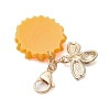 Bee Sunflower Resin & Alloy Enamel Pendant Decorations HJEW-JM01995-4