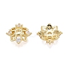 Brass Micro Pave Clear Cubic Zirconia Bead Caps KK-Q071-10G-02-2